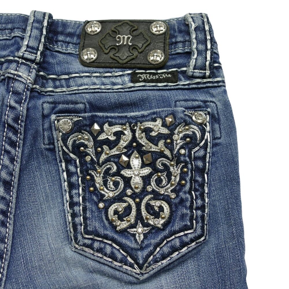 Women's Miss Me JK5395B Embellished Boot Cut Blue Jeans Size 12